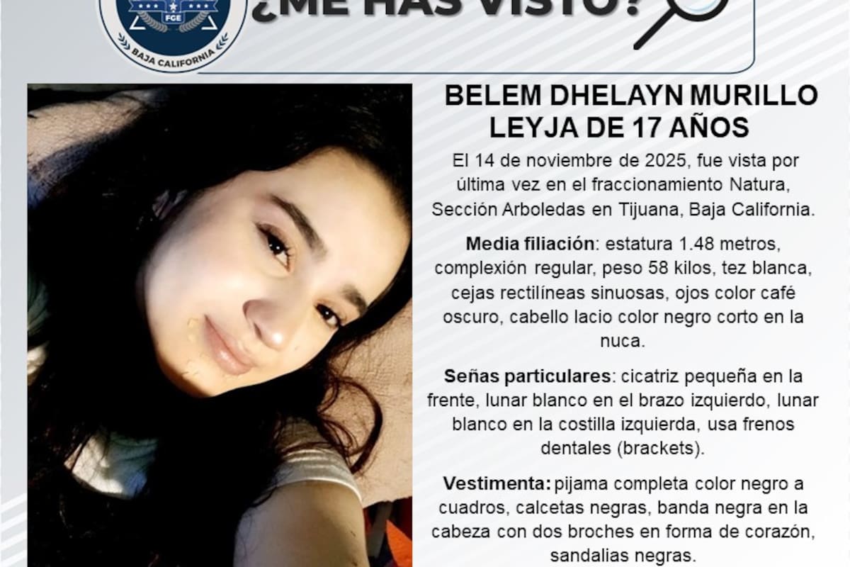 Se busca a Belem Dhelayn Murillo Leyja de 17 años