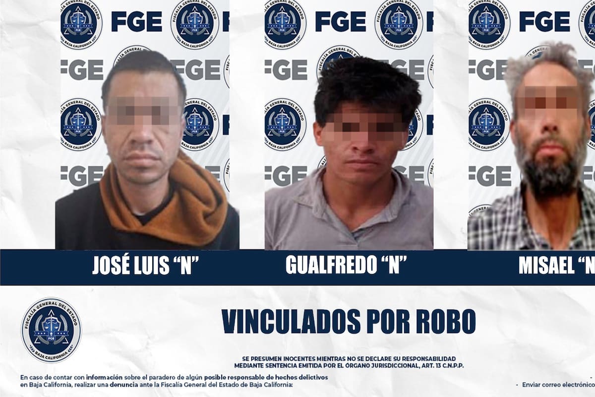 Tres hombres son vinculados a proceso por distintos robos en Mexicali