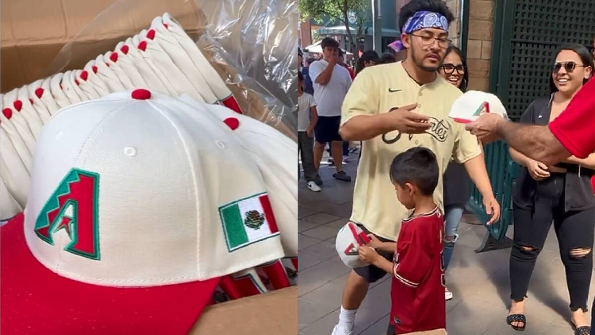Los Diamondbacks obsequiaron 15 mil gorras con los colores verde, blanco y rojo.