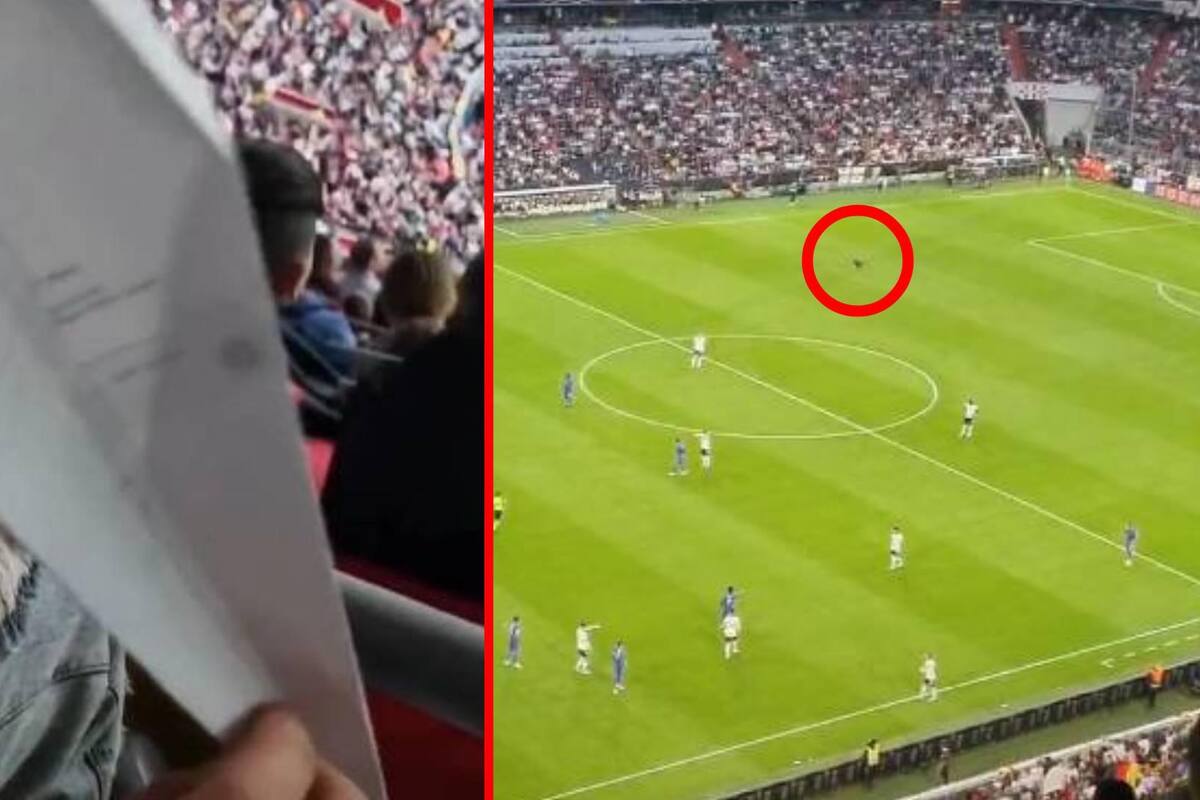 Joven lanza avión de papel desde las alturas en estadio de futbol y no creerás dónde aterrizó (VIDEO TikTok)