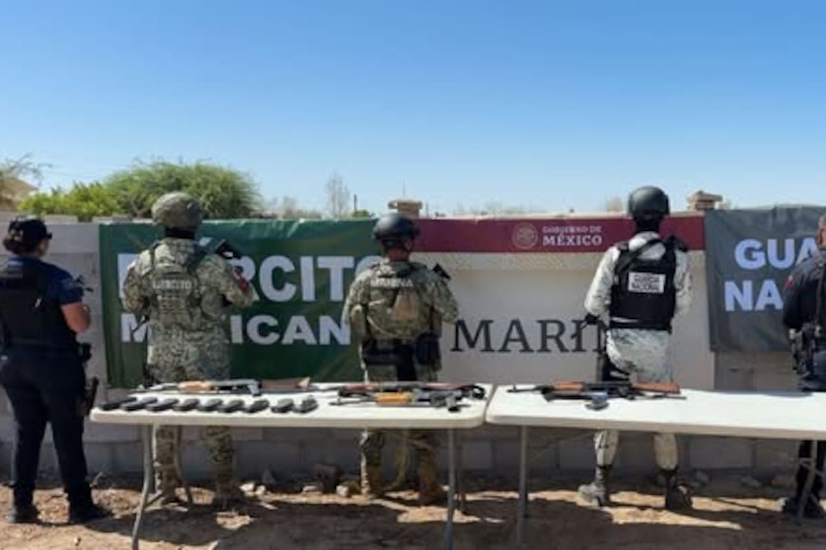 Aseguran a 11 con arsenal durante cateo en casa rodante en San Felipe