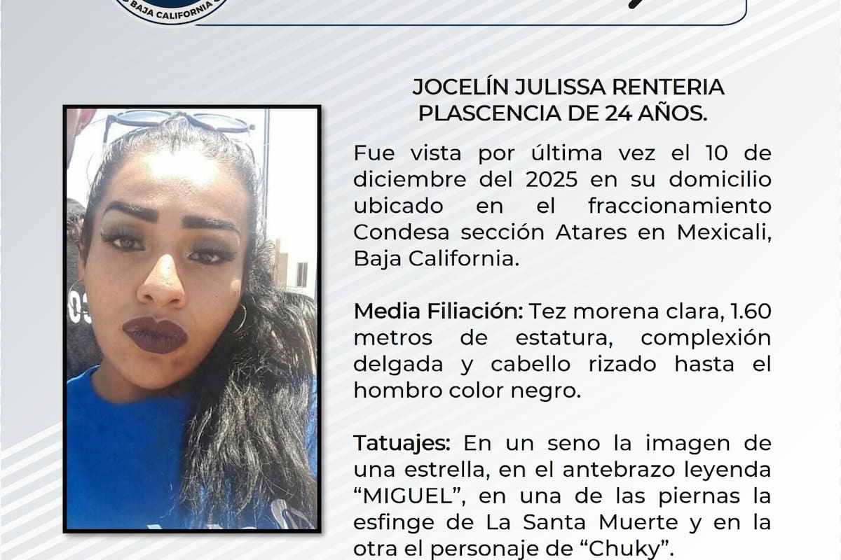 Jocelín Renteria desapareció desde diciembre en el fraccionamiento Condesa