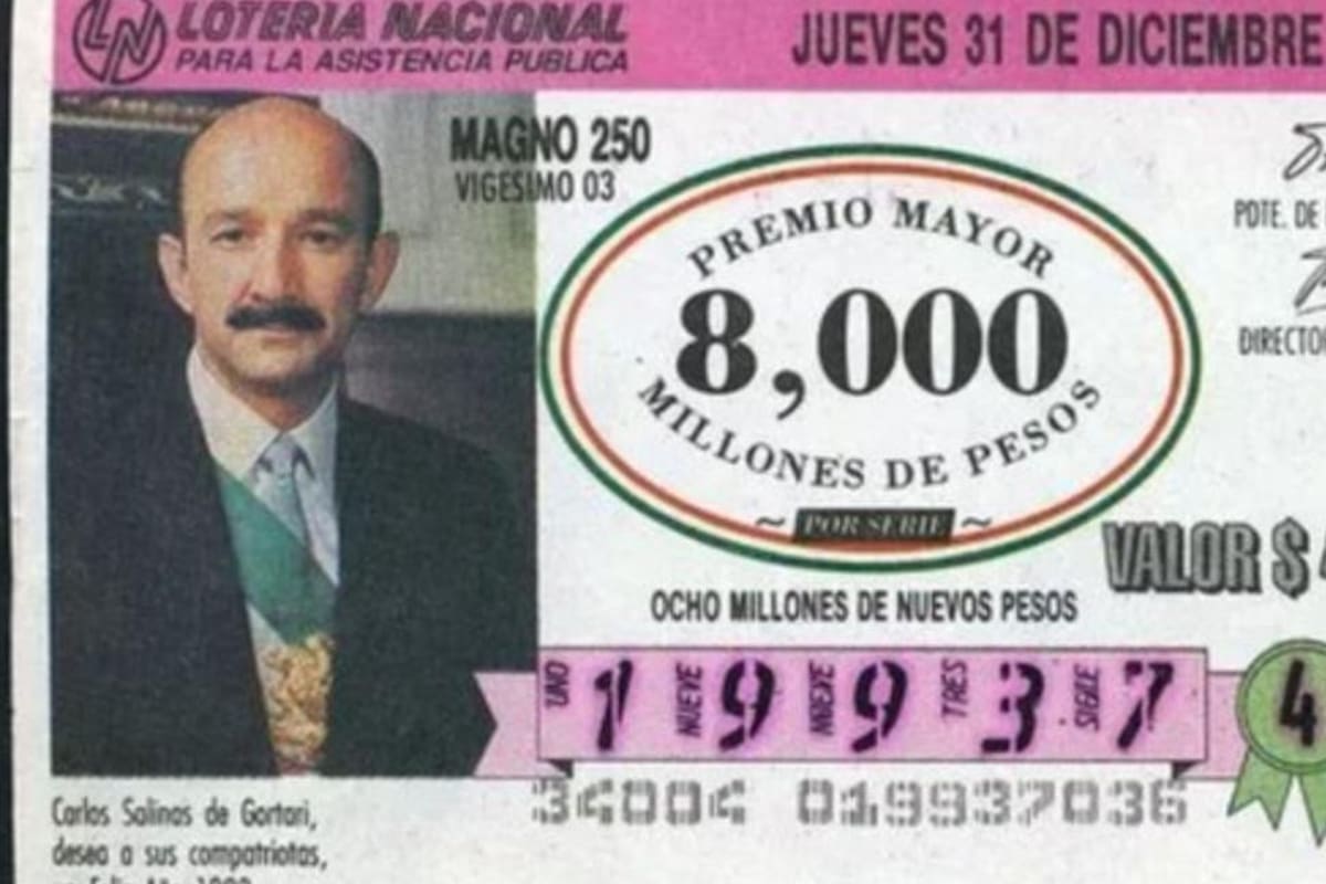 Reviven "cachito" de Salinas de Gortari en Lotería Nacional por rifa del avión