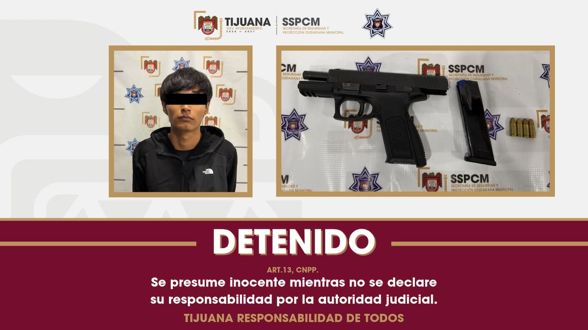 Agentes municipales arrestaron al joven en la colonia Nueva Aurora y lo pusieron a disposición de la Fiscalía General de la República. Foto: Cortesía
