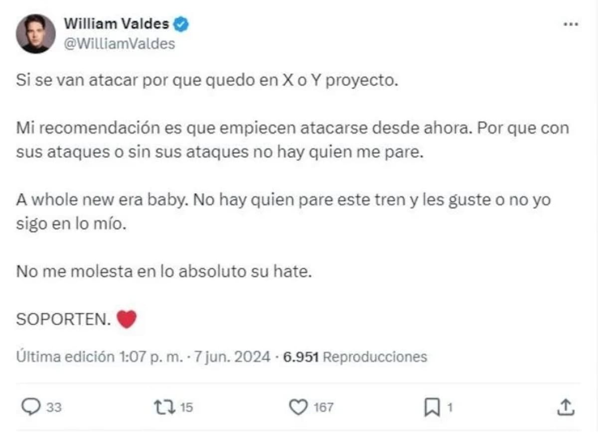 William responde a las críticas