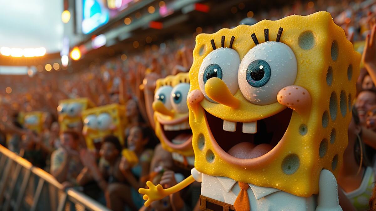 Los amigos de Fondo de Bikini se unen a Bob Esponja como la Banda de los Tontos en la apertura épica del Super Bowl.