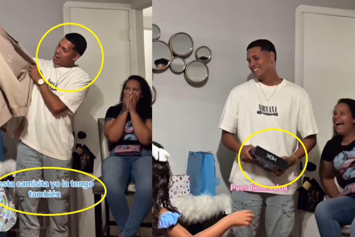 Hombre cumple años y su familia le envuelve sus propias cosas como regalos