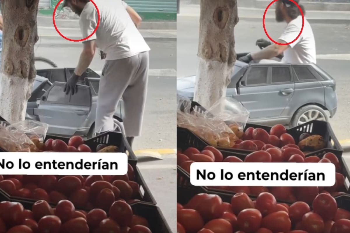 Hombre se vuelve viral tras salir de una tienda montado en un carro de juguete