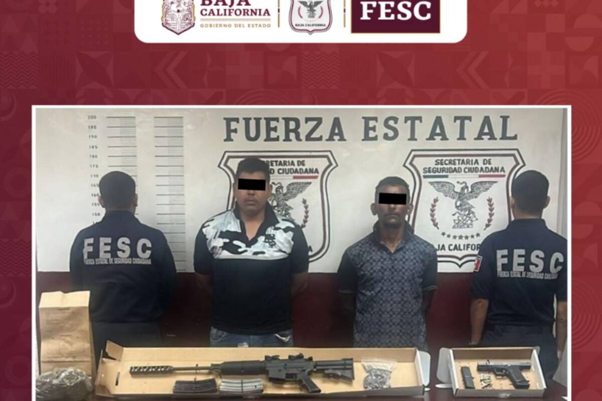 Caen en Tecate dos presuntos generadores de violencia con armas y droga