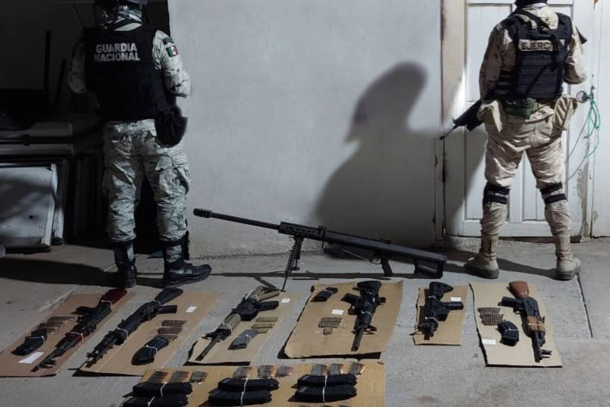 Guardia Nacional asegura armas de alto poder; entre ellas un fusil barret calibre .50 capaz de derribar aviones