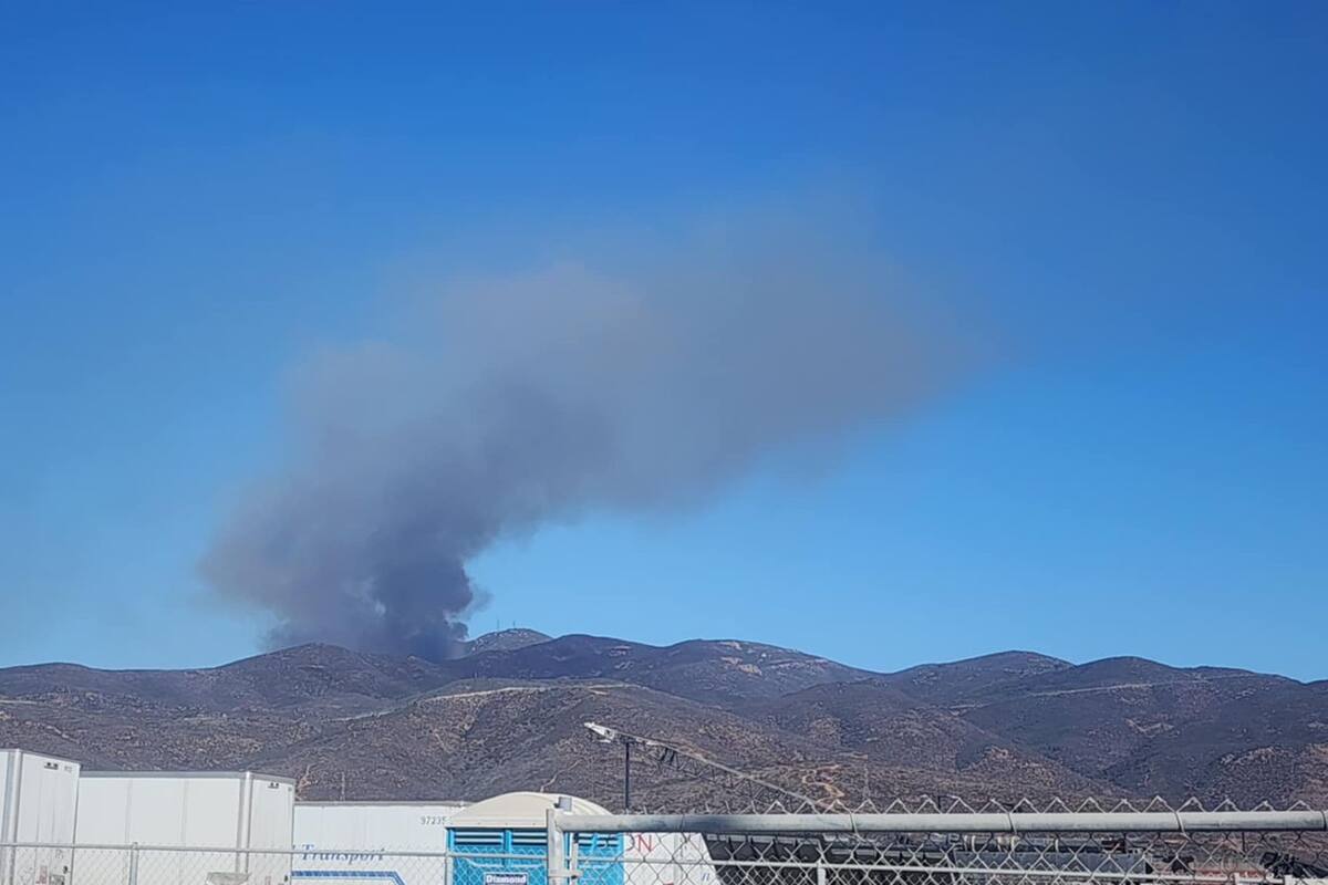 Arde incendio en montaña de Otay