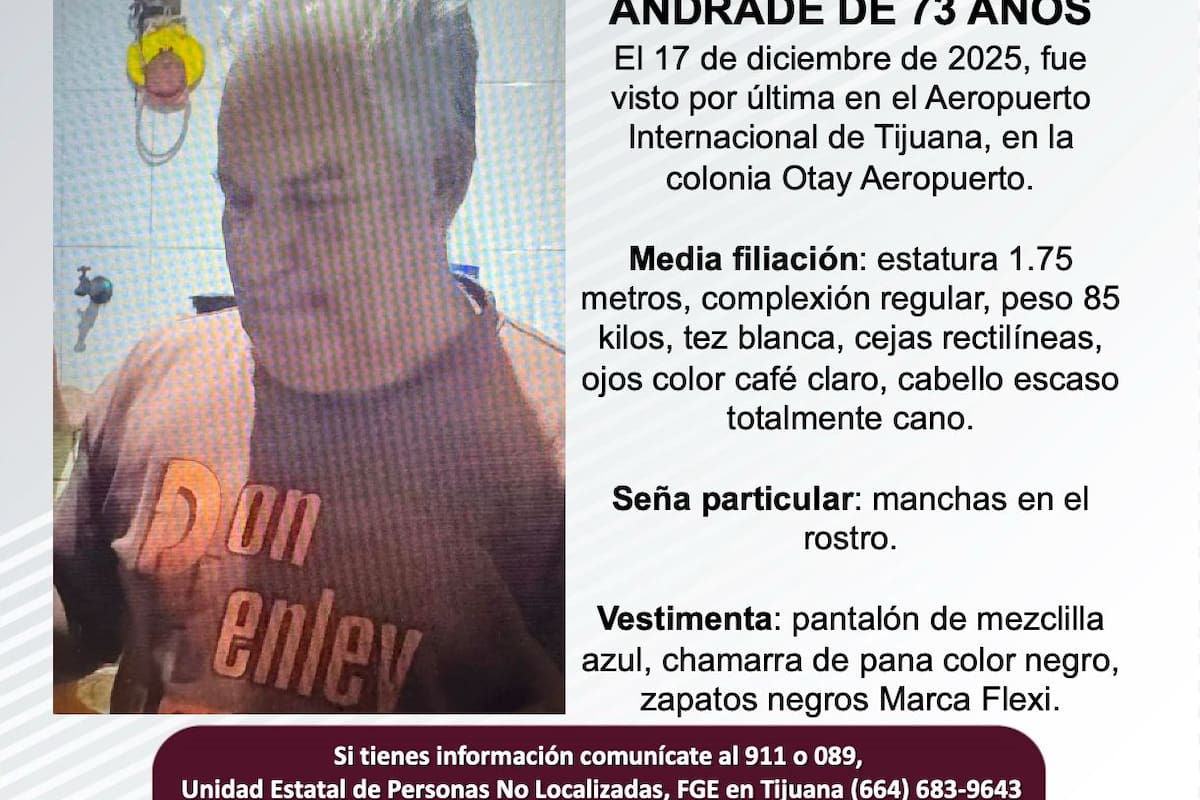 Se busca a Manuel Díaz Andrade de 73 años