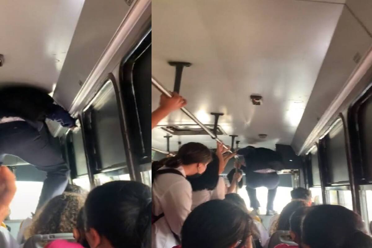 TIKTOK: Estudiante tuvo que caminar sobre los asientos de un camión para poder bajar
