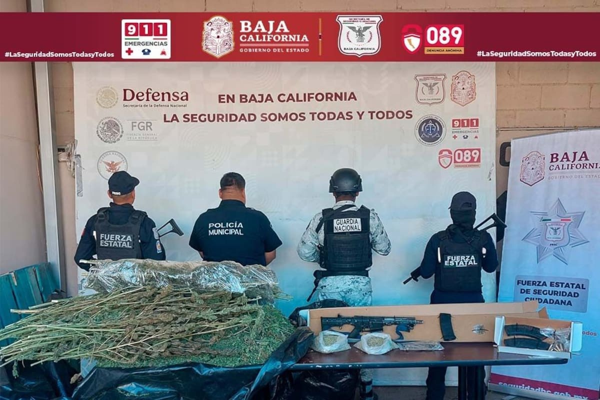 Abandonan más de 35 kilos de mariguana tras persecución en La Rumorosa