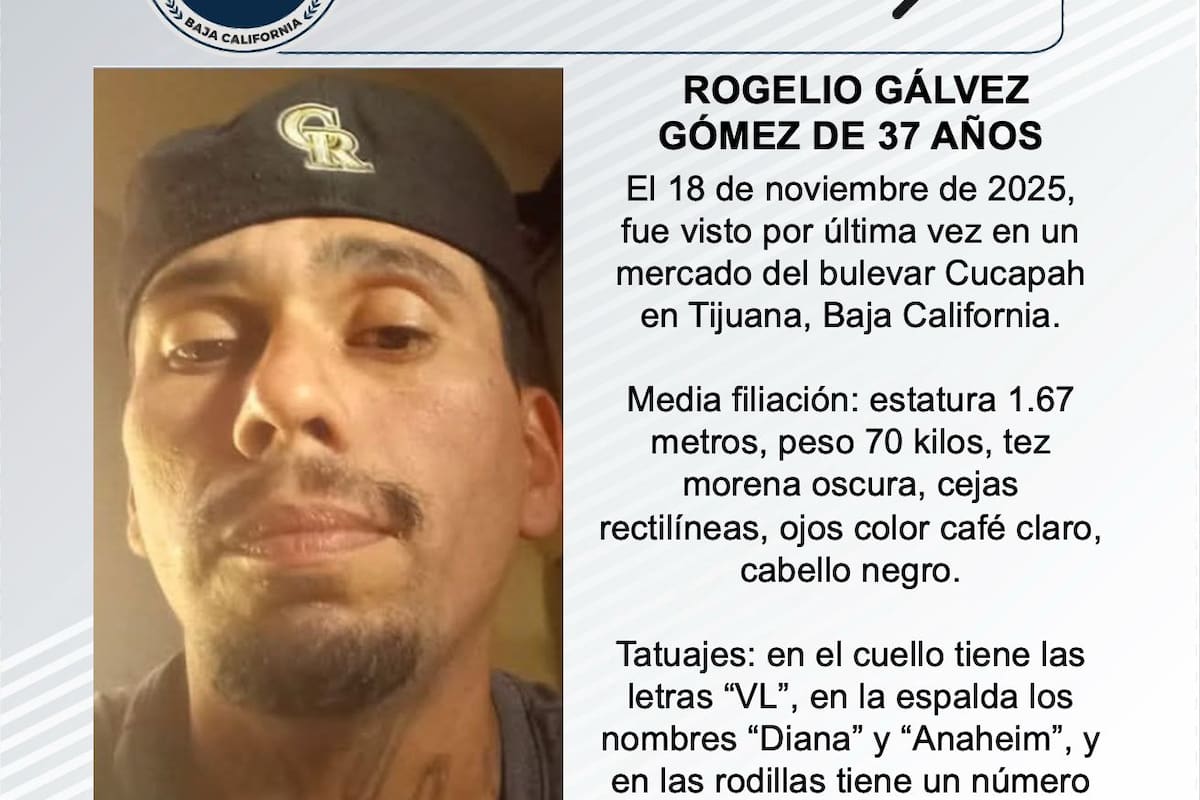 Se busca a Rogelio Gálvez Gómez de 37 años de edad