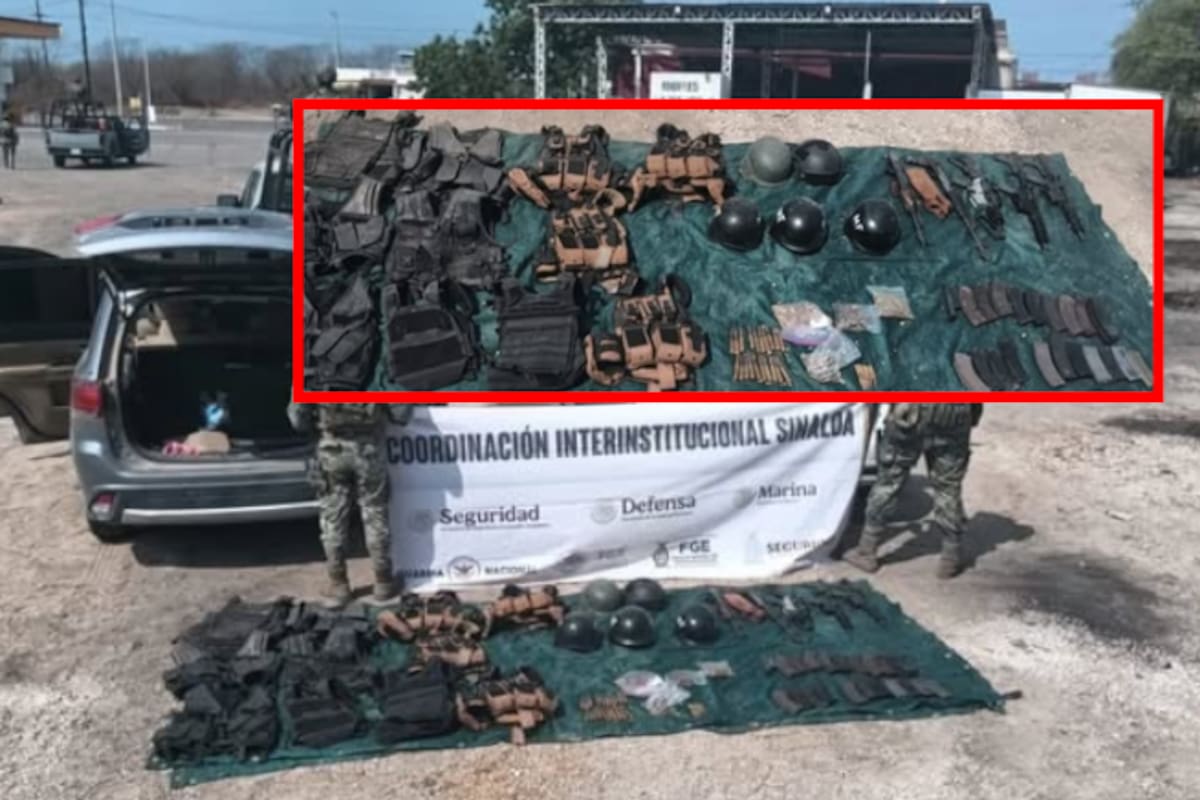 Aseguran armas, vehículos robados y droga en operativo conjunto en Culiacán