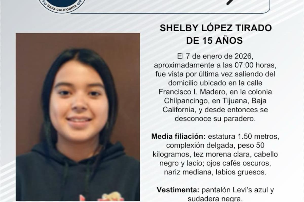 Fiscalía de Baja California busca a adolescente desaparecida desde 2026