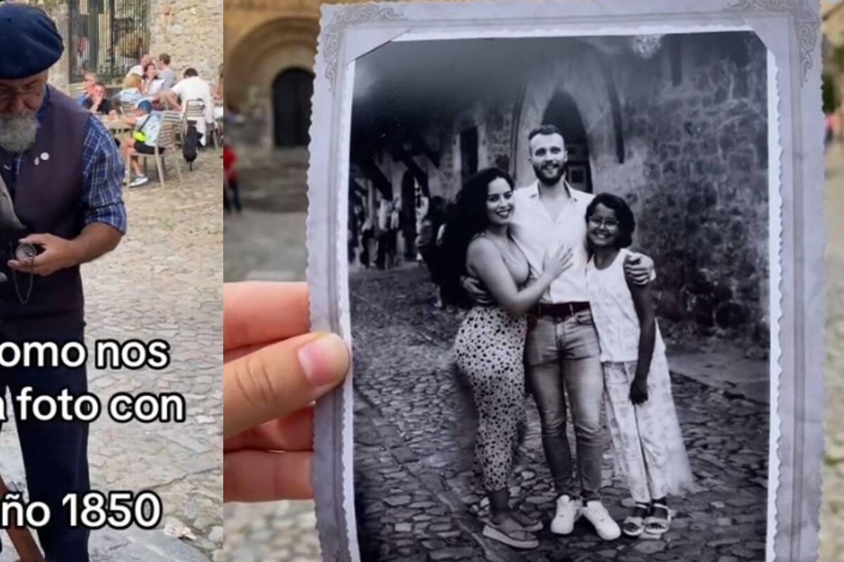 Tiktoker muestra cómo les hicieron una fotografía con una cámara de 1850