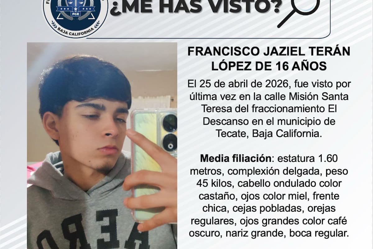 Se busca a Francisco Jaziel Terán López de 16 años