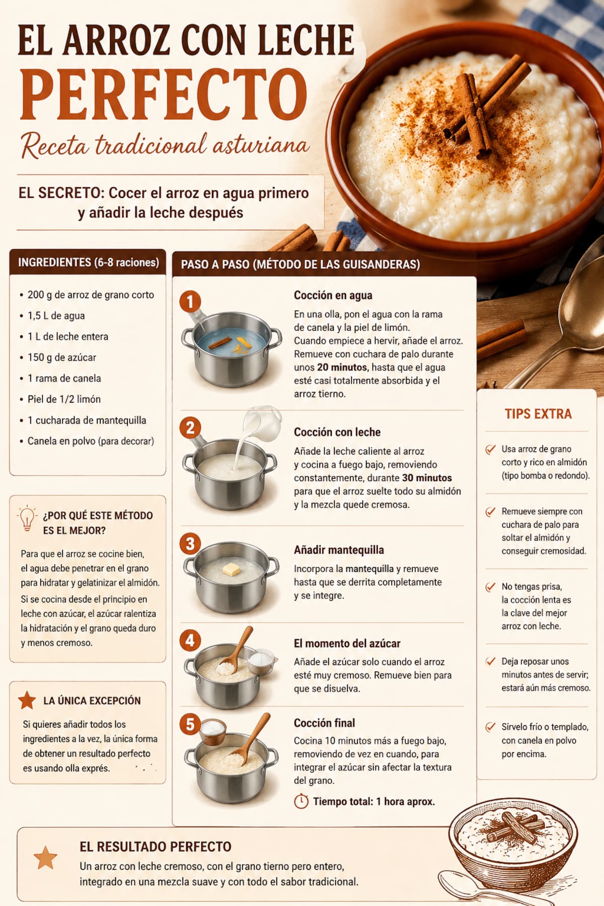 La receta para que quede perfecto y en su punto.