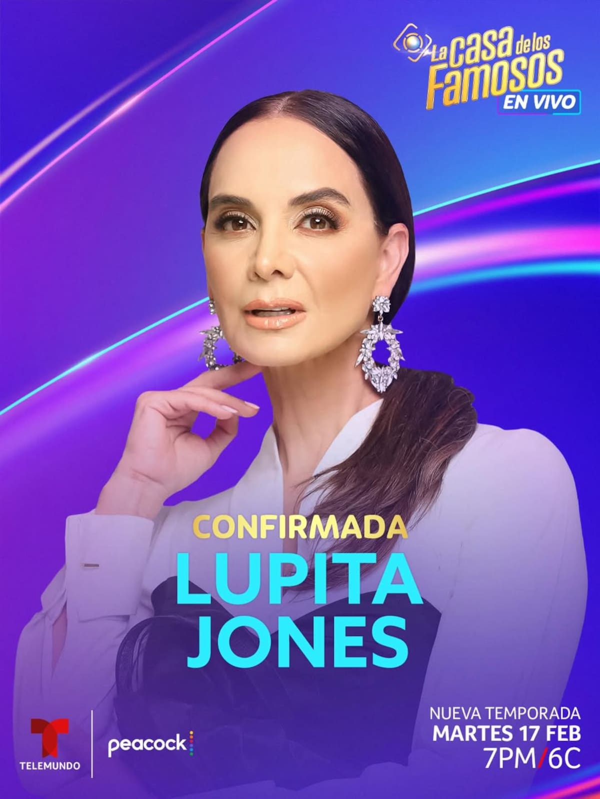 Lupita Jones fue confirmada como participante de la nueva temporada de La Casa de los Famosos, que se estrena el 17 de febrero por Telemundo.