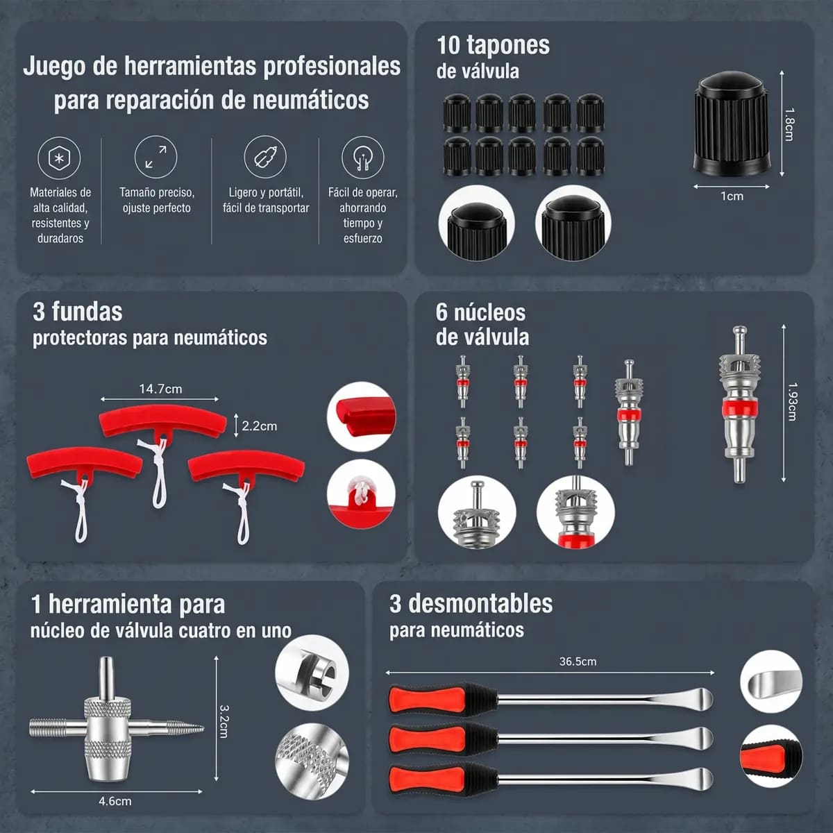 Kit de 23 piezas para desmontar llantas de la marca Tovendor (Modelo T23P) | Mercado Libre