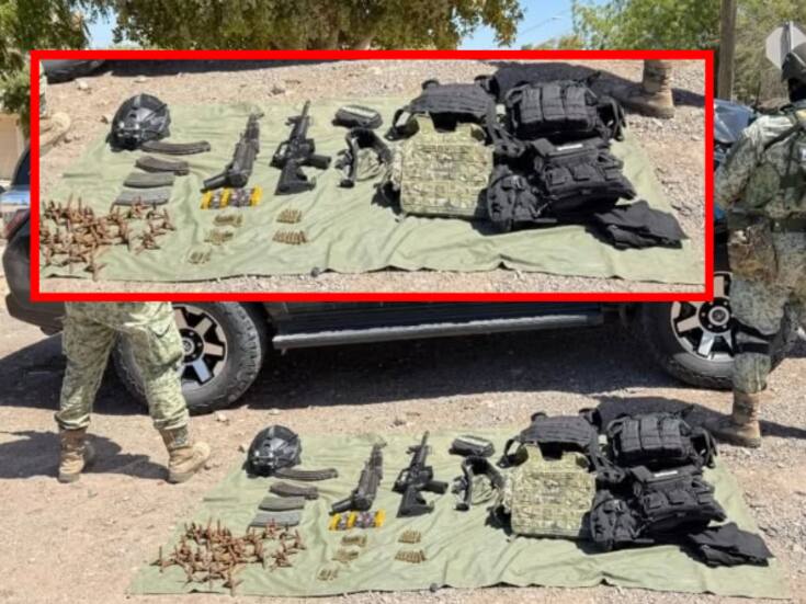 Autoridades aseguran vehículo, armas y equipo táctico en Guamúchil