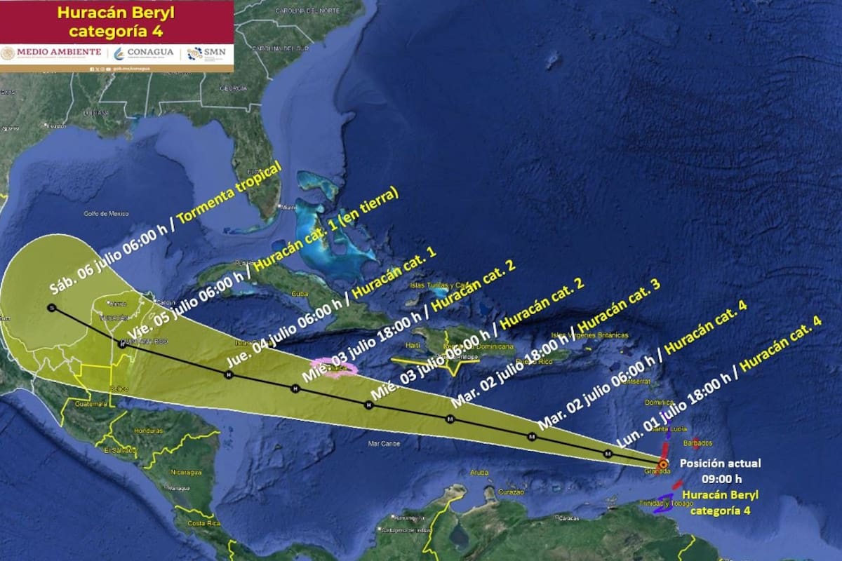 Yucatán en Alerta: Mortal huracán Beryl se dirige a la Península