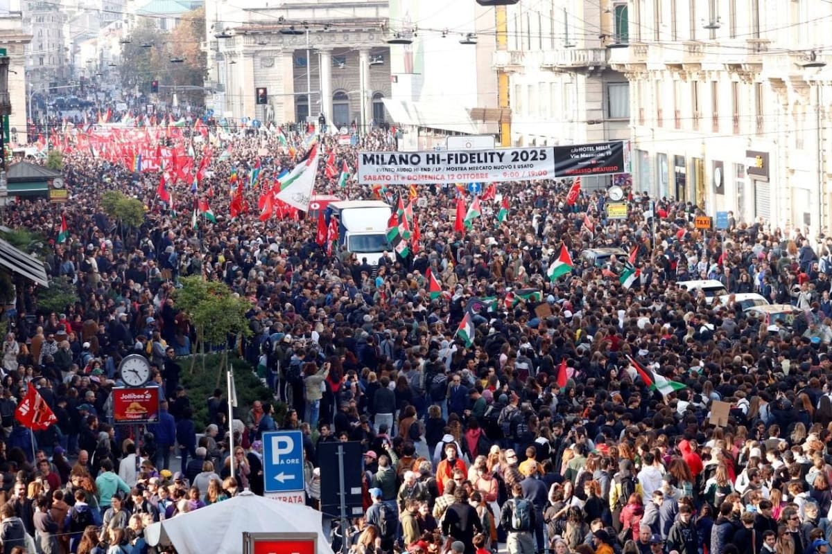 Miles marchan en Italia y España: La ola de protestas contra la ofensiva israelí en Gaza llena las calles