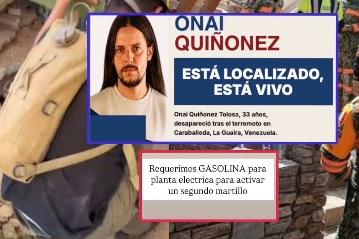 Venezuela: Combustible para surtir las plantas eléctricas y continuar con las labores de rescate, es lo que solicitan familiares de Onai Quiñonez un joven que quedó atrapado bajos los escombros del edificio donde vivía en La Guaira y actualmente fue localizado con vida; el ejército Mexicano está apoyándolos