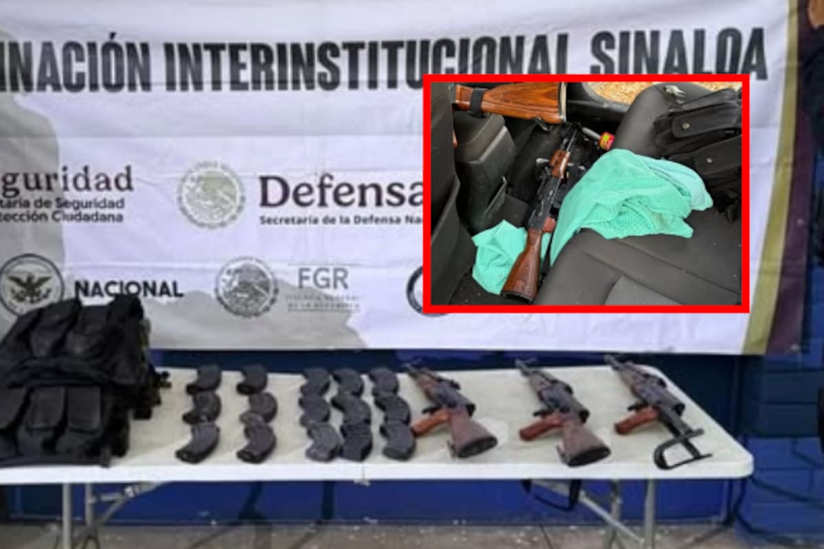 Aseguran vehículo con lanzapuntas de acero y arsenal en Culiacán tras llamada al 911