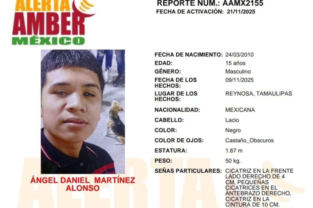 Se busca a Ángel Daniel Martínez Alonso de 15 años
