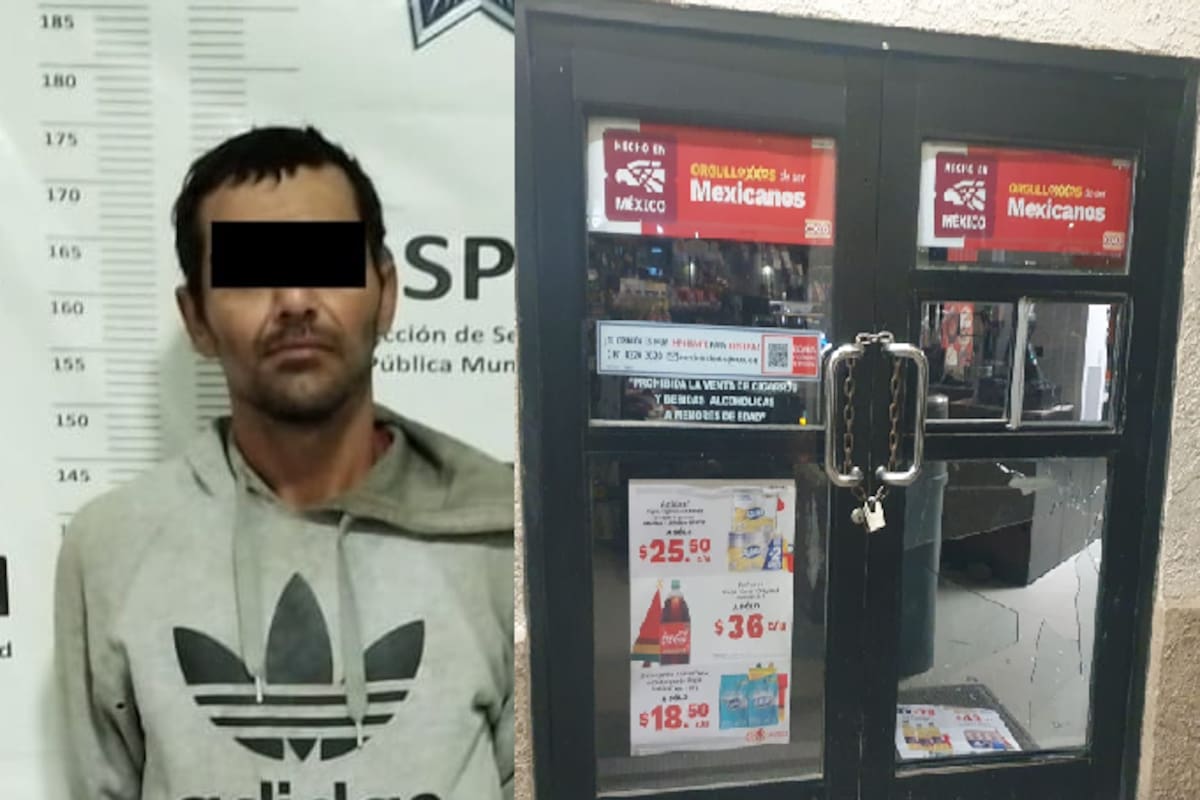 Lo sorprenden rompiendo puerta de un autoservicio