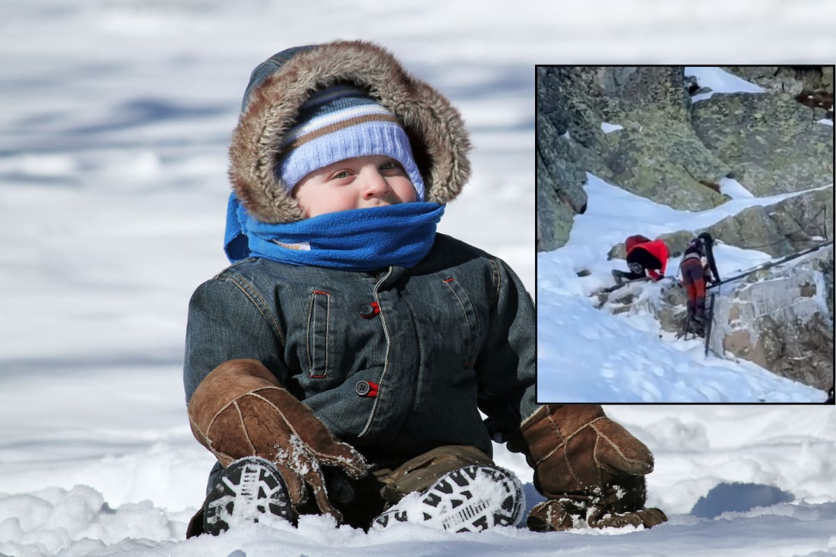 Pareja intenta escalar el monte Rysy con su bebé de 9 meses