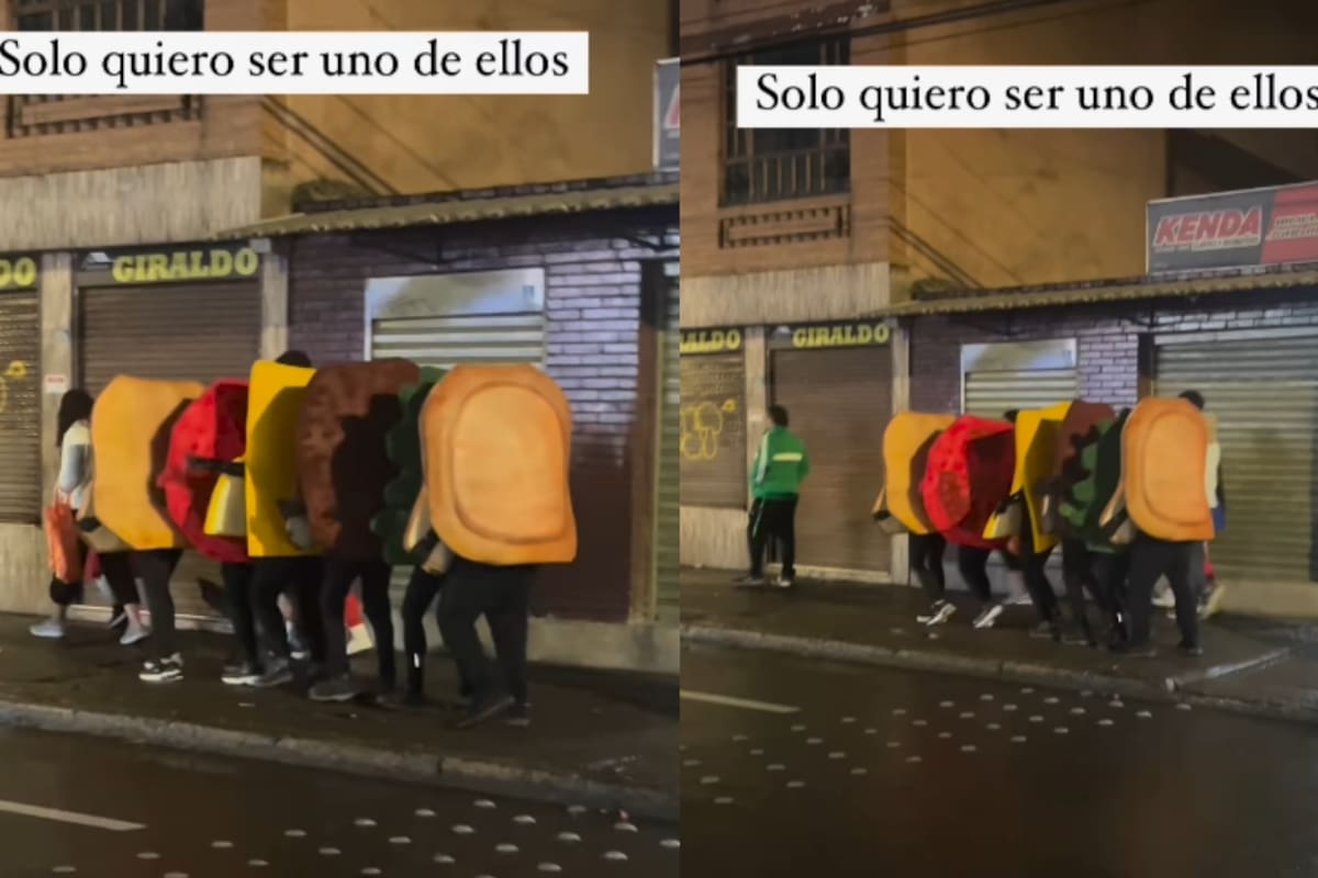 “Solo quiero ser uno de ellos”: jóvenes vestidos de hamburguesa se vuelven virales