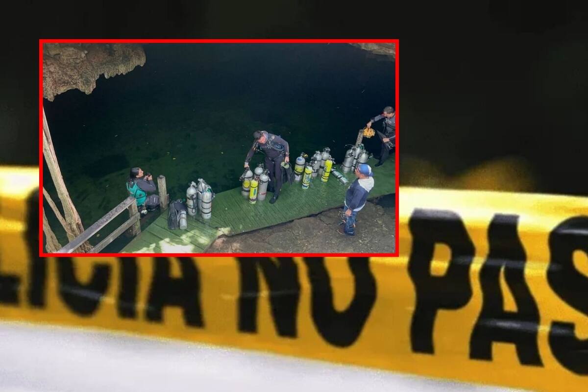 Hallan sin vida a buzo argentino en cenote de Yucatán tras dos días de búsqueda