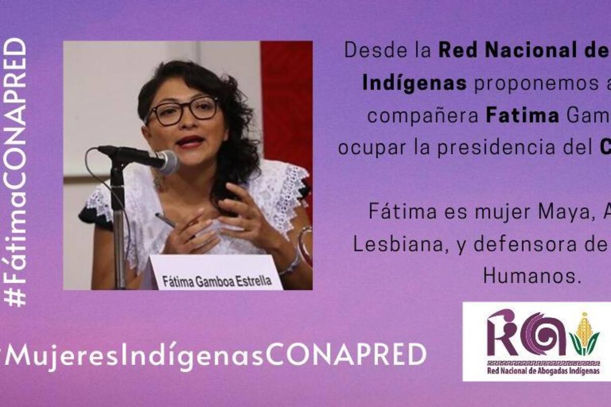 Red de Abogadas Indígenas pide reconocer labor del Conapred; proponen a Fátima Gamboa como presidenta