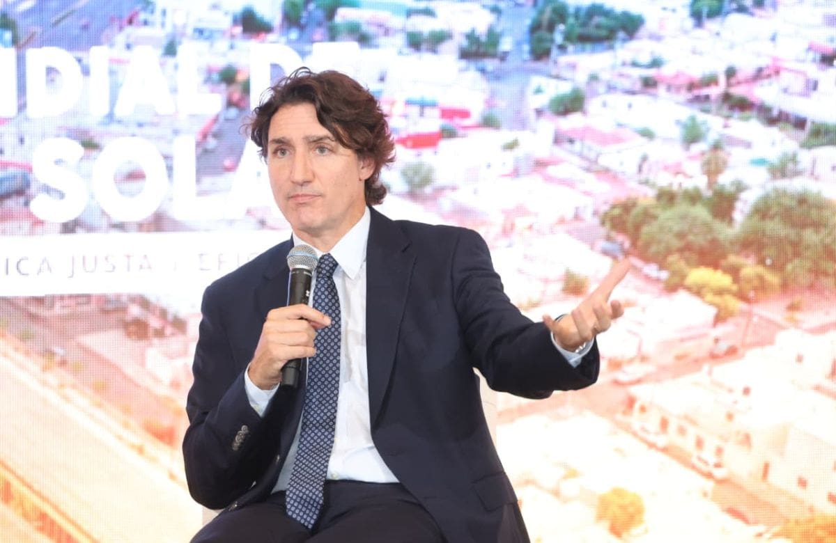 Justin Trudeau durante el Foro Mundial de Energía Solar 2026 en Hermosillo. | Crédito: Julián Ortega