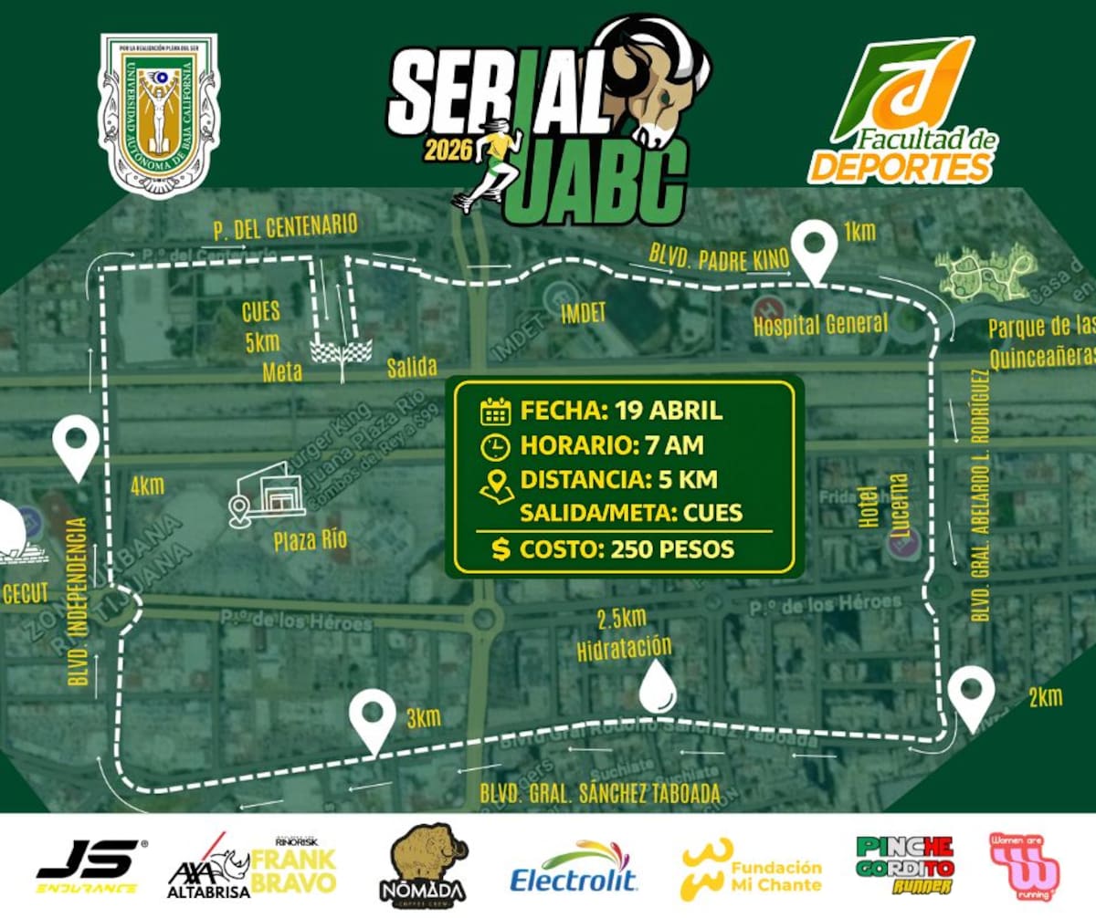 La Universidad Autónoma de Baja California anunció su calendario de eventos atléticos en Tijuana, que incluye la tercera edición del Medio Maratón el 8 de noviembre y el inicio del Serial Delegacional el 19 de abril. Foto: Cortesía Conferencia UABC