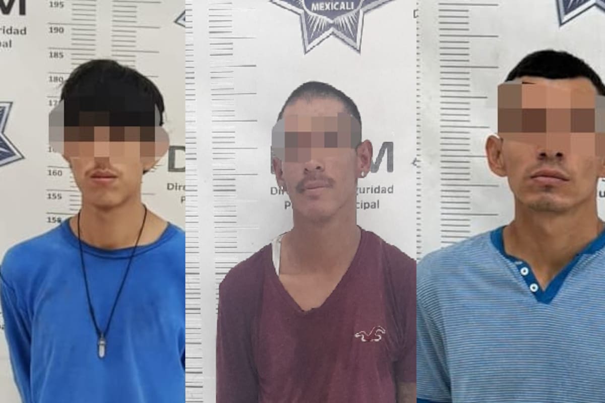 Cae por tirar basura y es detenido con cuchillo; tres más son arrestados