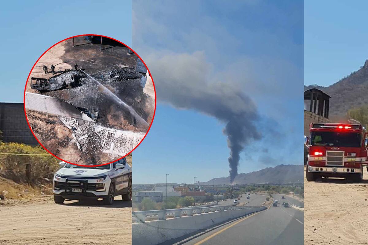 Incendio en Altares: Se quema caja de tráiler y fuego se desata al Sur de Hermosillo; reportan 5 lesionados