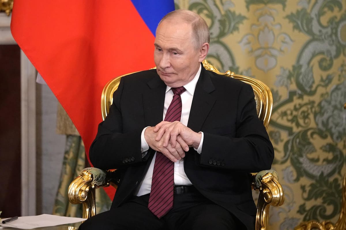 El presidente ruso, Vladímir Putin, en el Gran Palacio del Kremlin, Moscú, Rusia, el 10 de mayo de 2025. | Crédito: EFE/EPA/PAVEL BEDNYAKOV/AP POOL