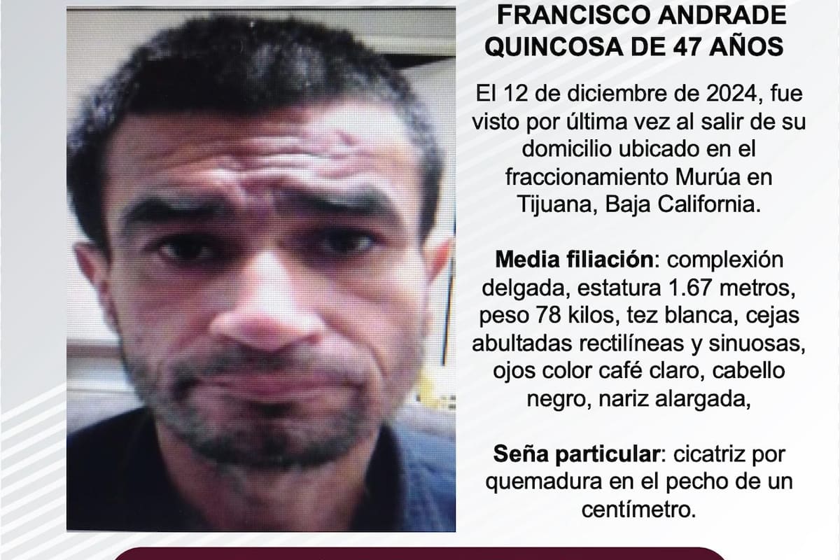 Se busca a  Francisco Andrade Quincosa de 47 años de edad