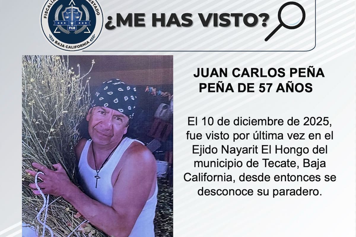 Se busca a Juan Carlos Peña Peña de 57 años
