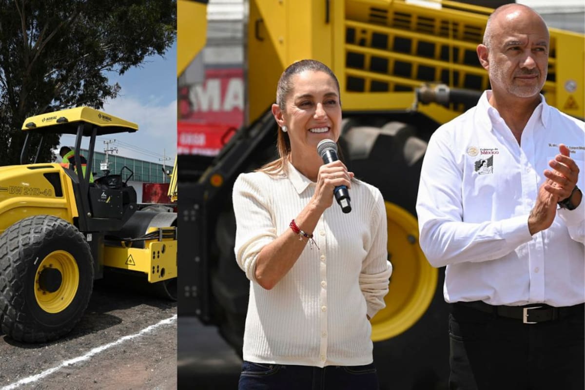 Claudia Sheinbaum pone en marcha 30 trenes de repavimentación con inversión de mil 692 mdp para rehabilitar carreteras federales en 15 estados