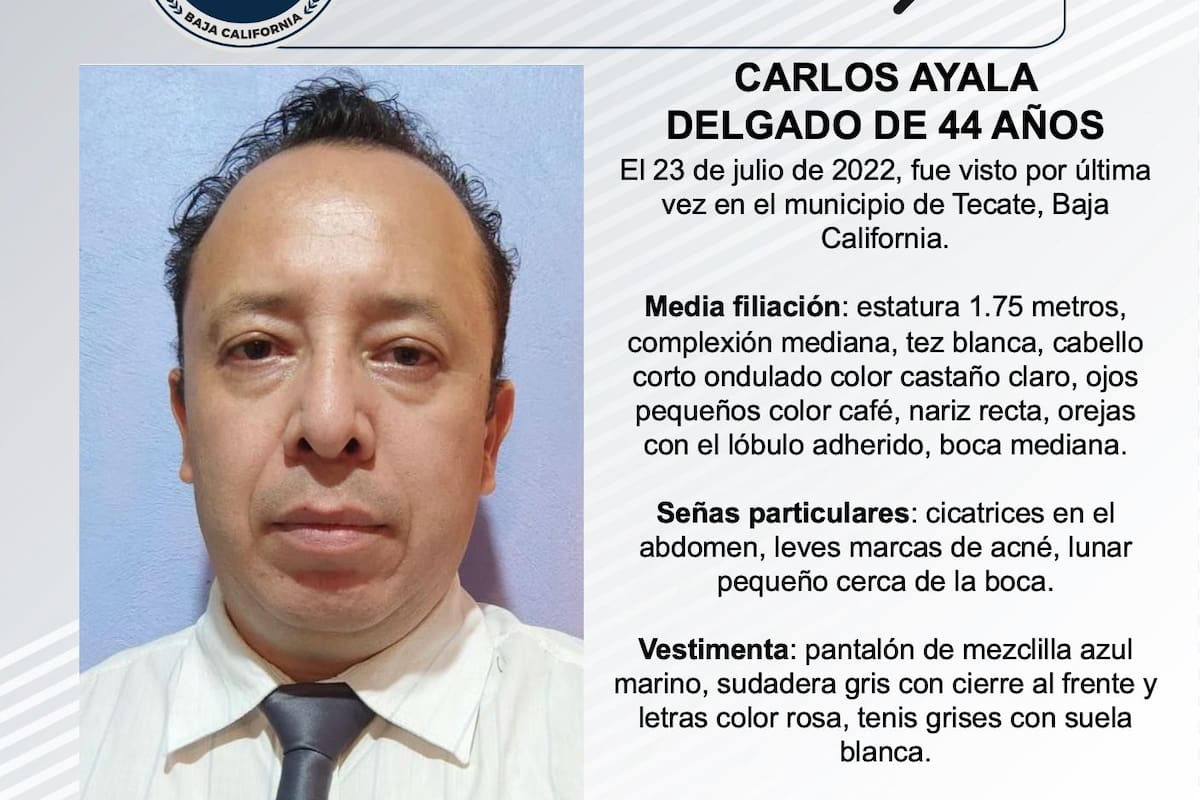 Se busca a Carlos Ayala Delgado de 44 años