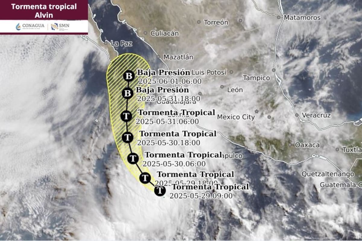 Tormenta tropical Alvin se forma frente a costas del Pacífico mexicano