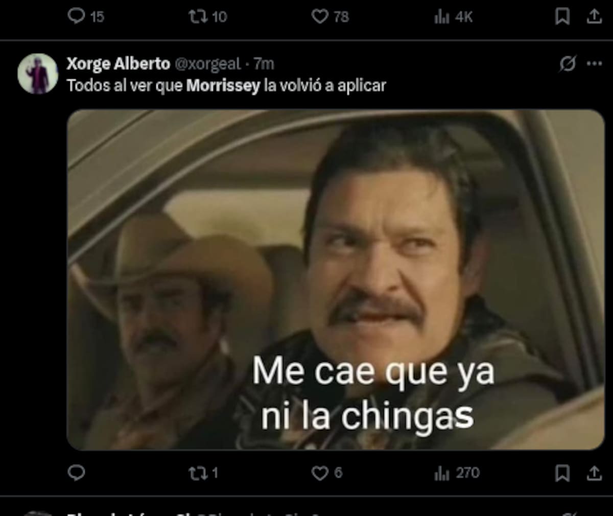 Morrissey cancela concierto en CDMX y los memes no se hacen esperar | Cuenta de X: @xorgeal