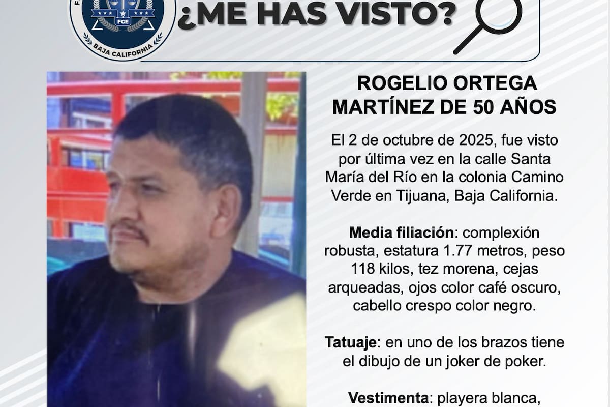 Se busca a Rogelio Ortega Martínez de 50 años