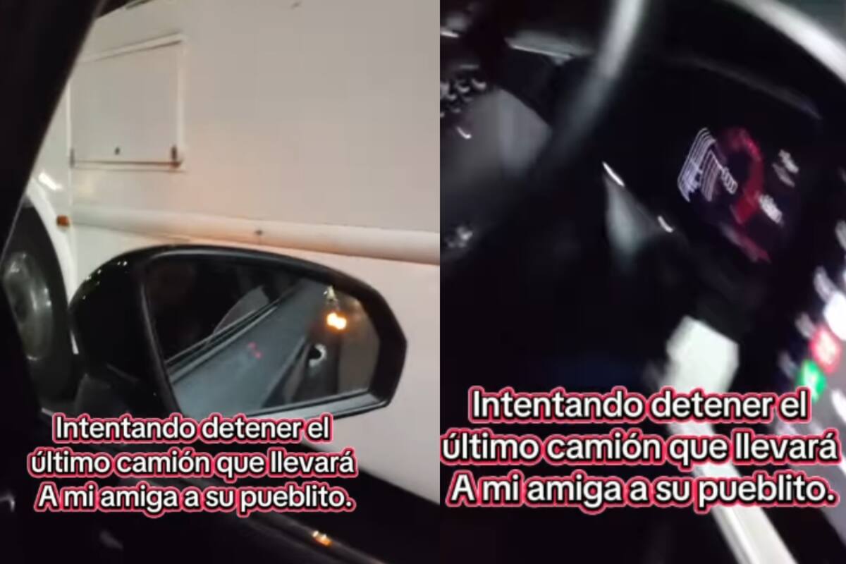 Joven se vuelve viral al perseguir en su auto el último camión del día para su amiga foránea